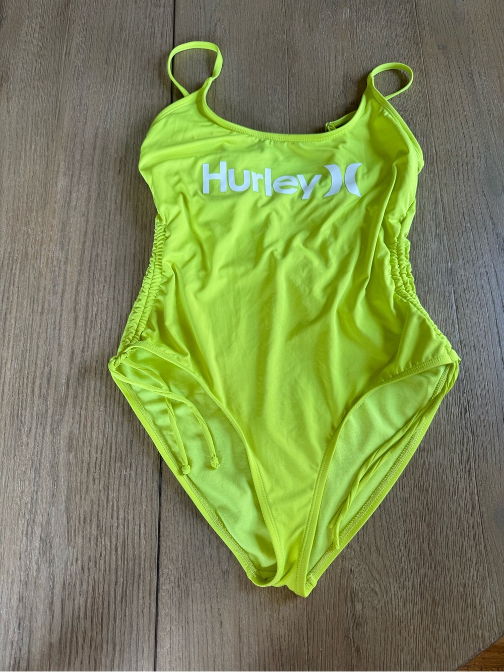 Hurley Neon Lime Green One-Piece Swimsuit | Size L